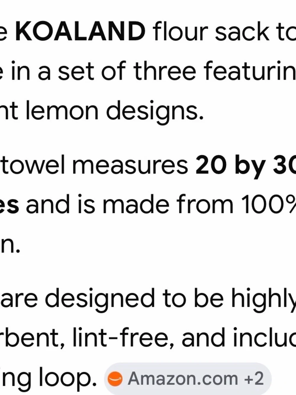 KOALAND Set of 3 Kitchen Lemon Design Towels NWT